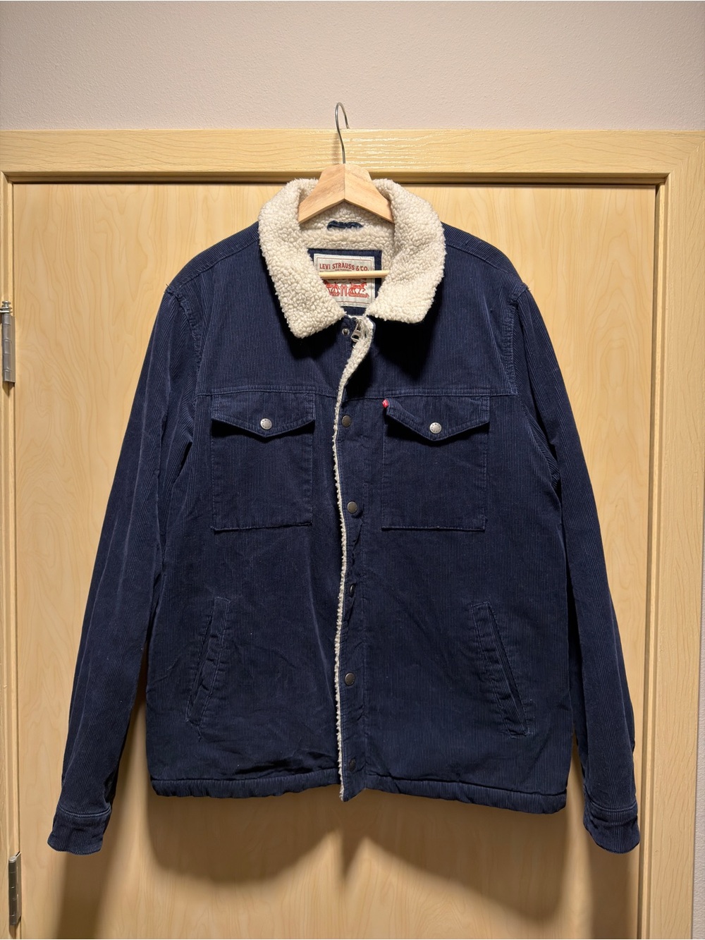 Levi’s Heritage Corduroy Sherpa Trucker Jacket Navy Blue Men’s L